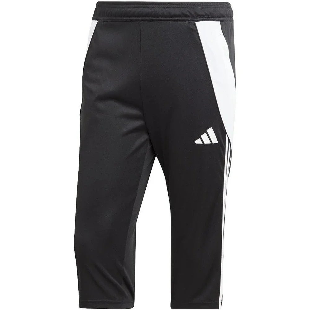 NEW Adidas Tiro24 Slim Fit 3/4 Pants Men's XS Black White Elastic Waist Comfort